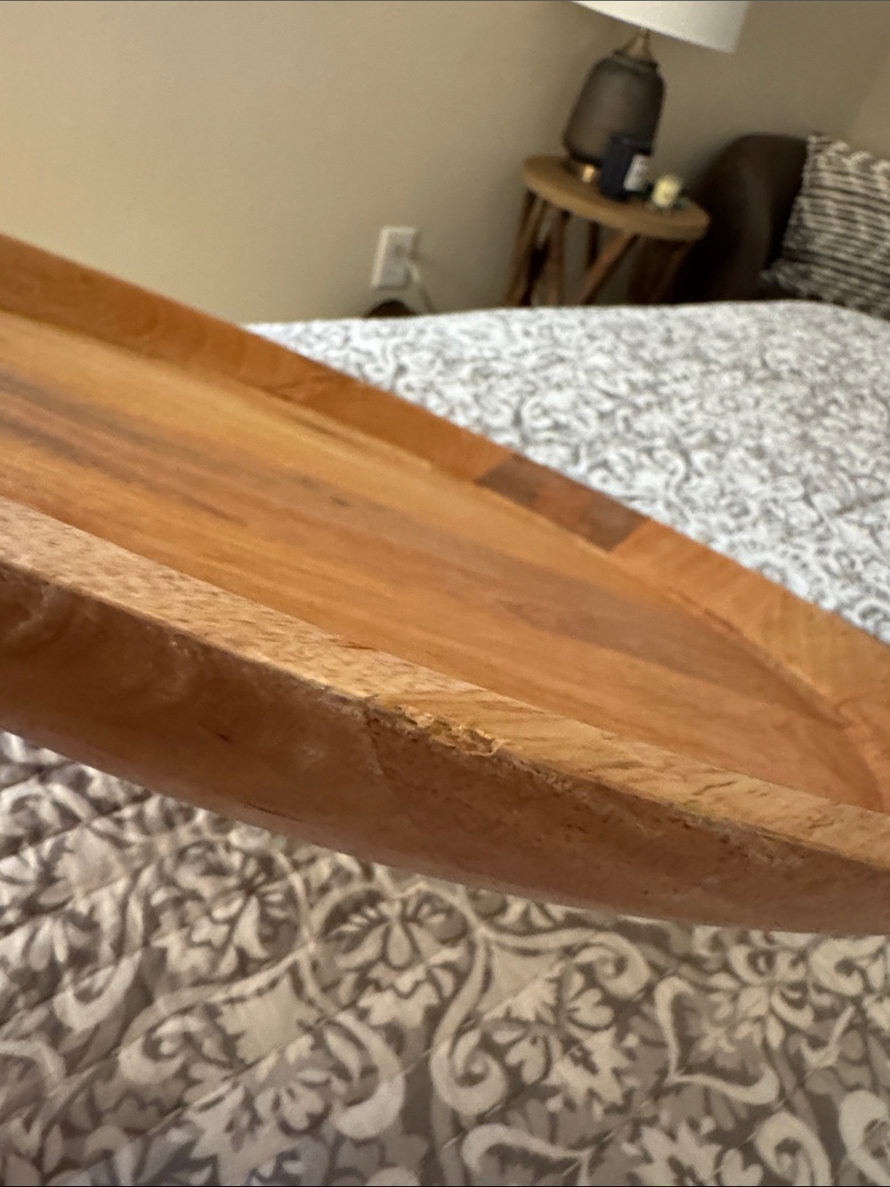 Round Mango Wood Serving Tray 22” across. - Picture 6 of 7